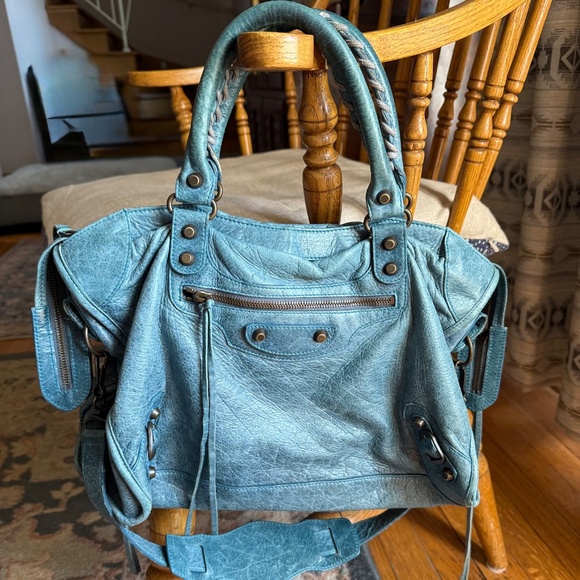 BALENCIAGA Spring 2005 City Bag Teal Blue, Chevre Leather - Rare, HTF Color! - Picture 16 of 16